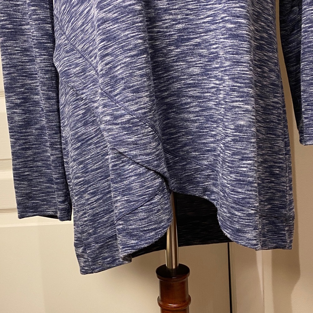 Chico's Blue Heather Cowl Neck Sweatshirt, Size 1 (M) - Picture 2 of 6